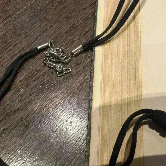 Vintage large  chunky stone blue brown beige necklace - Picture 3 of 7